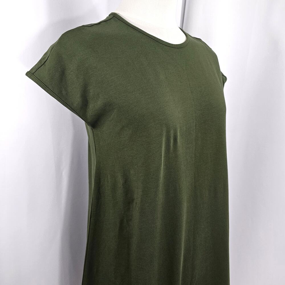 Universal Standard Geneva Green Asymmetrical Cotton Midi Dress Size 4XS/0 NWT - Picture 7 of 13